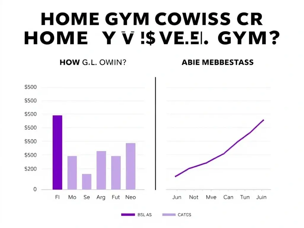 A cost comparison chart illustrating the long-term savings of owning a home gym versus paying for a traditional gym membership over several years.